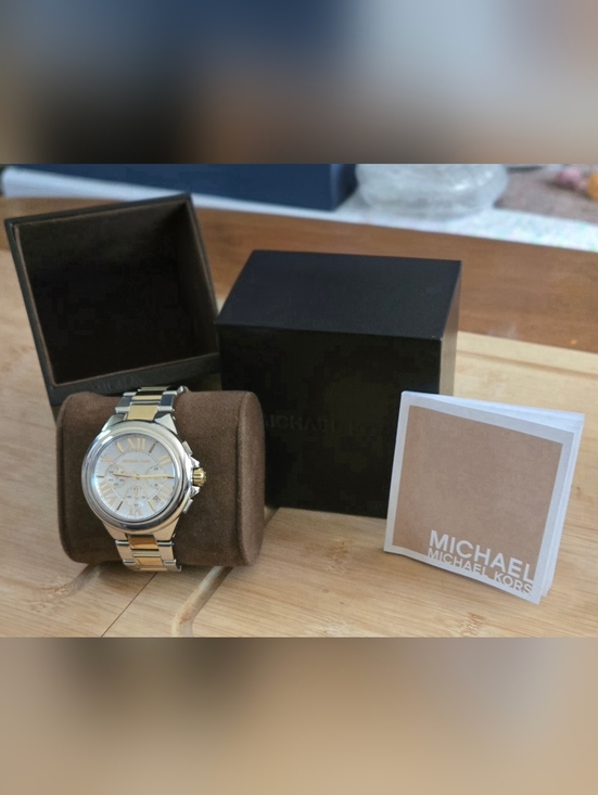 Michael Kors Jewelry - Michael Kors Two-Tone Gold and Silver Women's Chronograph Watch
